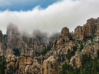 View from the Needles Highway in Custer State Park - South Dakota scenic drive.