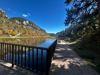 The fishing pond at the Savoy Trailhead in Spearfish Canyon South Dakota.