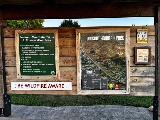 Lookout Mountain Park informational board in Spearfish South Dakota.
