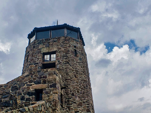 Black Elk Peak building at the summit. Also called Harney Peak in Custer State Park.