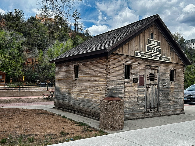 1888 historic jail on River Street in Hot Springs, SD - Once housed Calamity Jane.