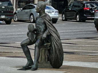 Walking tour featured presidential statue in downtown Rapid City, South Dakota.