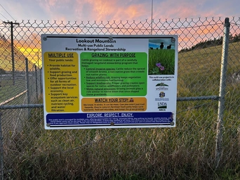 Sign about land use at Lookout Mountain Park in Spearfish, South Dakota.