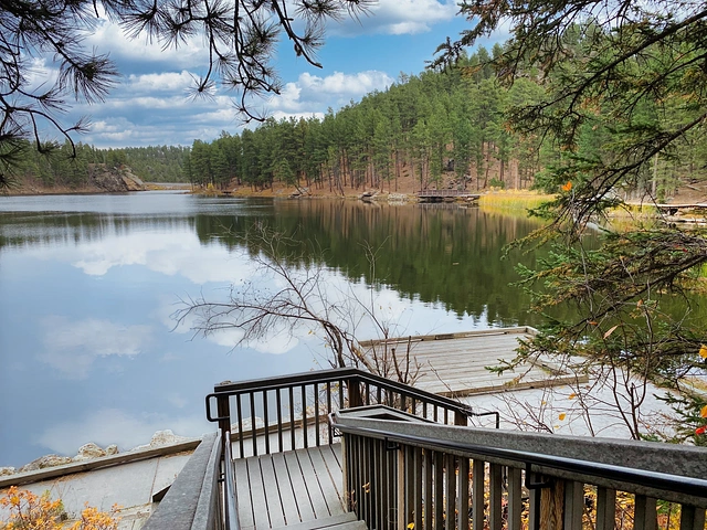 Horsethief Lake from the pier. Black Hills fishing area.
