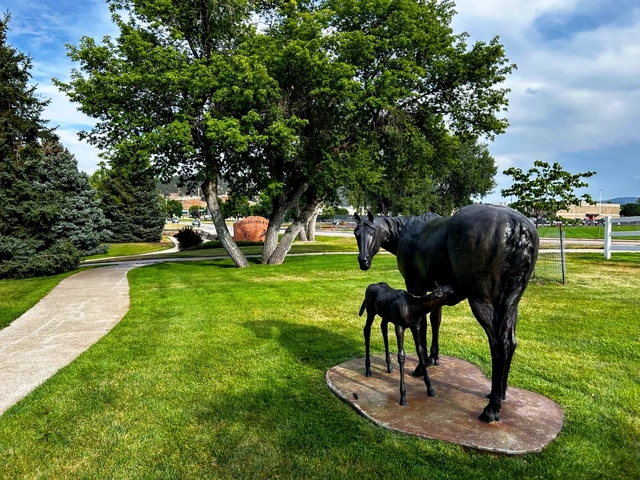 Horse sculpture at Jorgensen Park in Spearfish, South Dakota