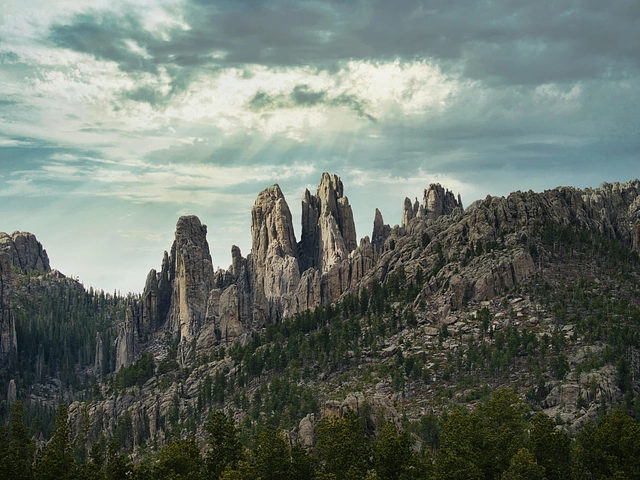 Cathedral Spires in Custer State park along Needles Highway.