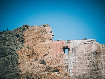 Crazy Horse Memorial from the side. Black Hills, South Dakota.