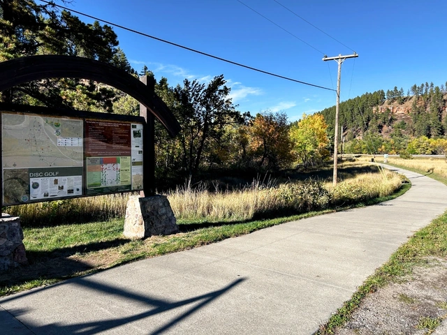 Spearfish South Dakota - recreation trail from the canyon to downtown. Hiking, biking, walking path.