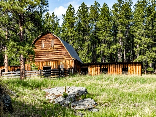 The barn at Meeker Ranch - a ghost town near Custer, South Dakota.