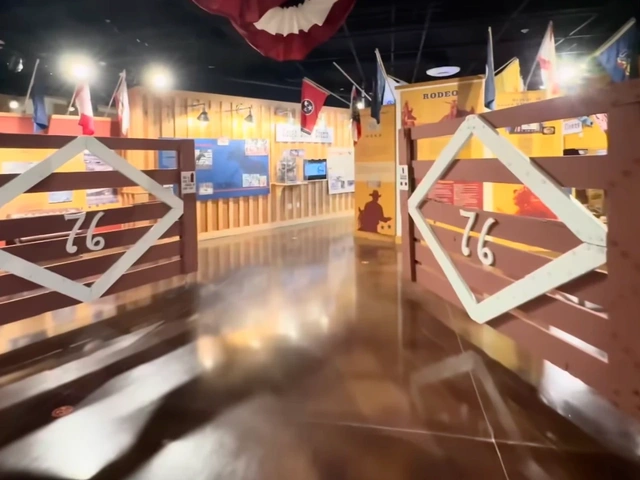Inside the Days of '76 Museum in Deadwood South Dakota. Displays seen in the background.