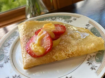 Crepes from the breakfast menu at Olifant's Tea House in Hot springs, South Dakota.
