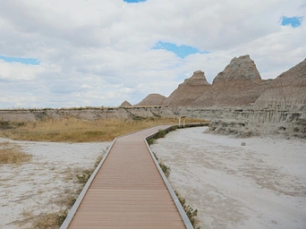 Walkway to the hikes at Badlands National Park in South Dakota.