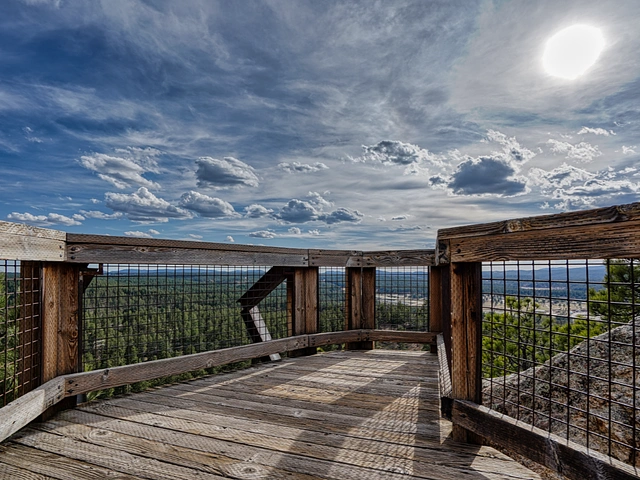 Big Rock Outlook in Custer, SD. Platform viewing area overlooking the Black Hills.