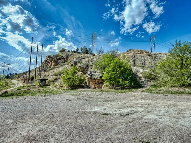 Hanson-Larsen Memorial Park mountain bike trailhead near Founders Park in Rapid City, South Dakota.