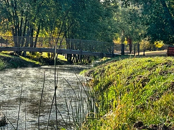 One of the bridges across the Fall River along the Freedom trail in Hot Springs, South Dakota.