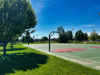 Outdoor baskeball courts at Sioux Park in Rapid City, South Dakota.