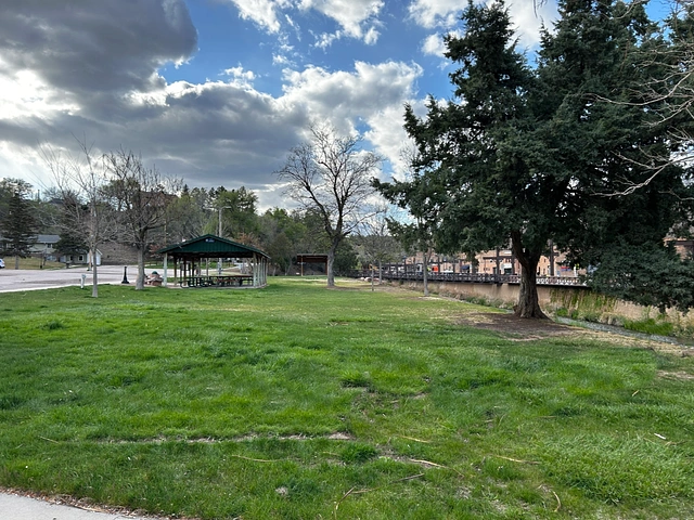 Centennial Park in Hot Springs is just across the bridge from River Street and borders the Freedom Trail.