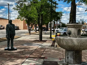 A president statue in Rapid City on the walking tour downtown for tourists.