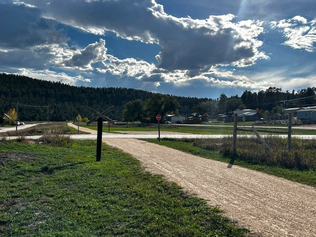 The Mickelson Trailhead in Pringle South Dakota. A rails to trails bicycle trail.