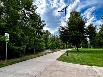 The Spearfish Rec Trail running along side the river at Spearfish City Park. Great rest stop and picnic area while touring SD.